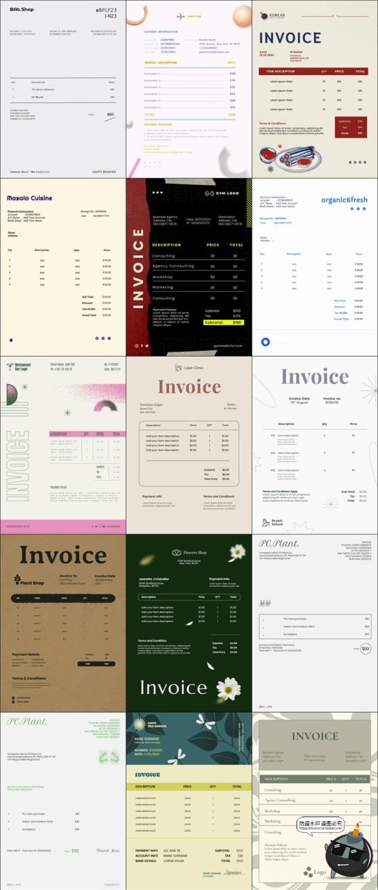 图片[1]-价目价格表模板平面排版货物清单单页表单结算单表格PSD模板素材-设计猿