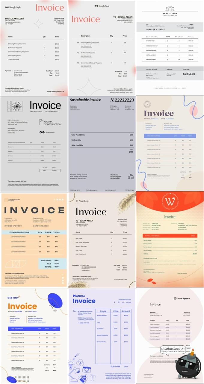 图片[2]-价目价格表模板平面排版货物清单单页表单结算单表格PSD模板素材-设计猿