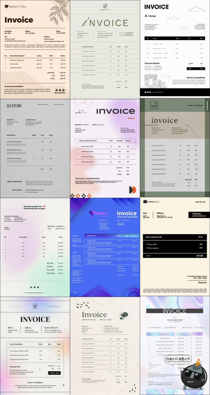 图片[3]-价目价格表模板平面排版货物清单单页表单结算单表格PSD模板素材-设计猿