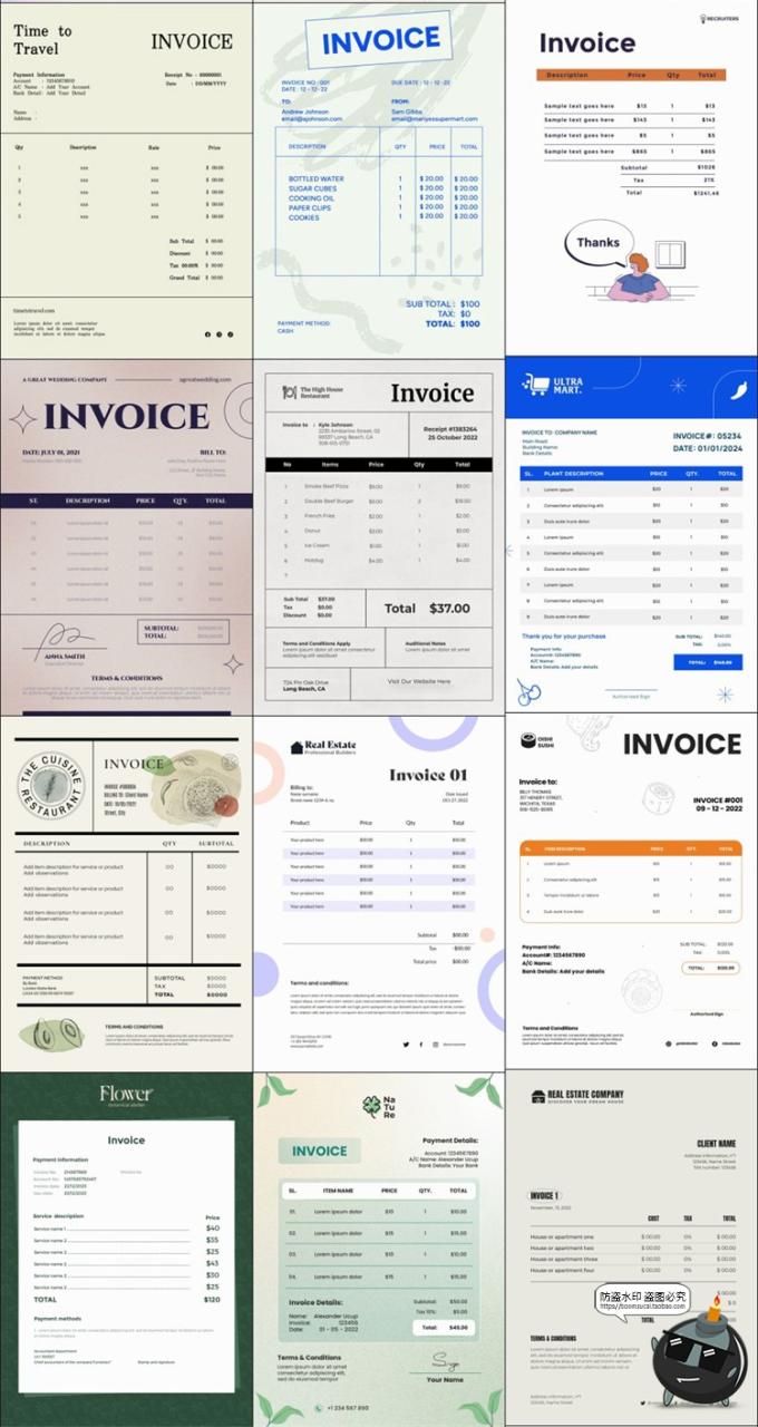 图片[4]-价目价格表模板平面排版货物清单单页表单结算单表格PSD模板素材-设计猿