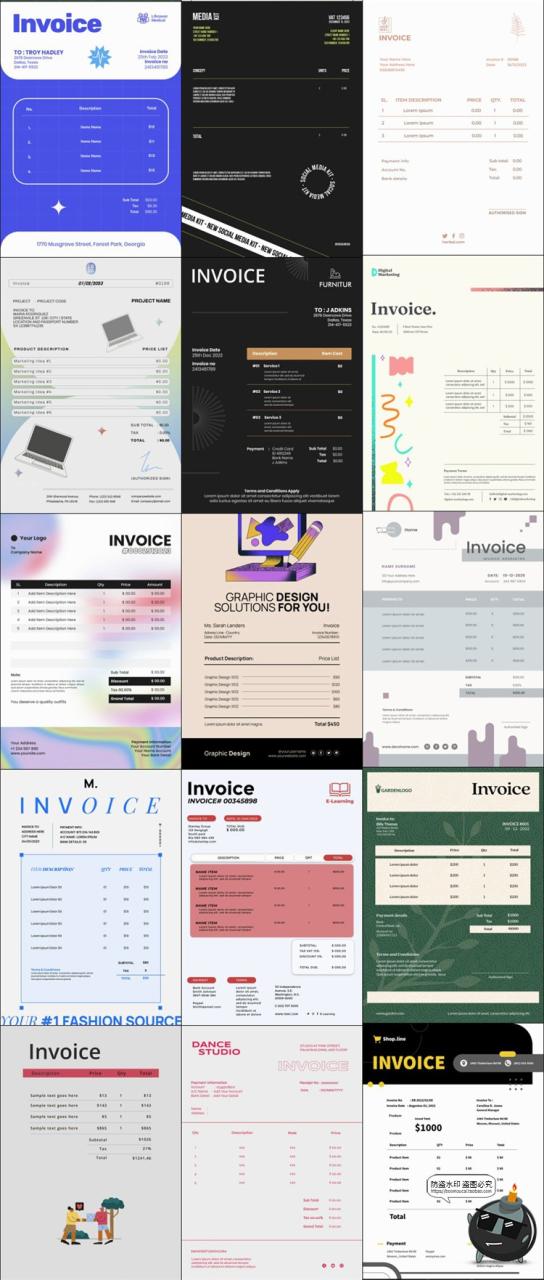 图片[5]-价目价格表模板平面排版货物清单单页表单结算单表格PSD模板素材-设计猿