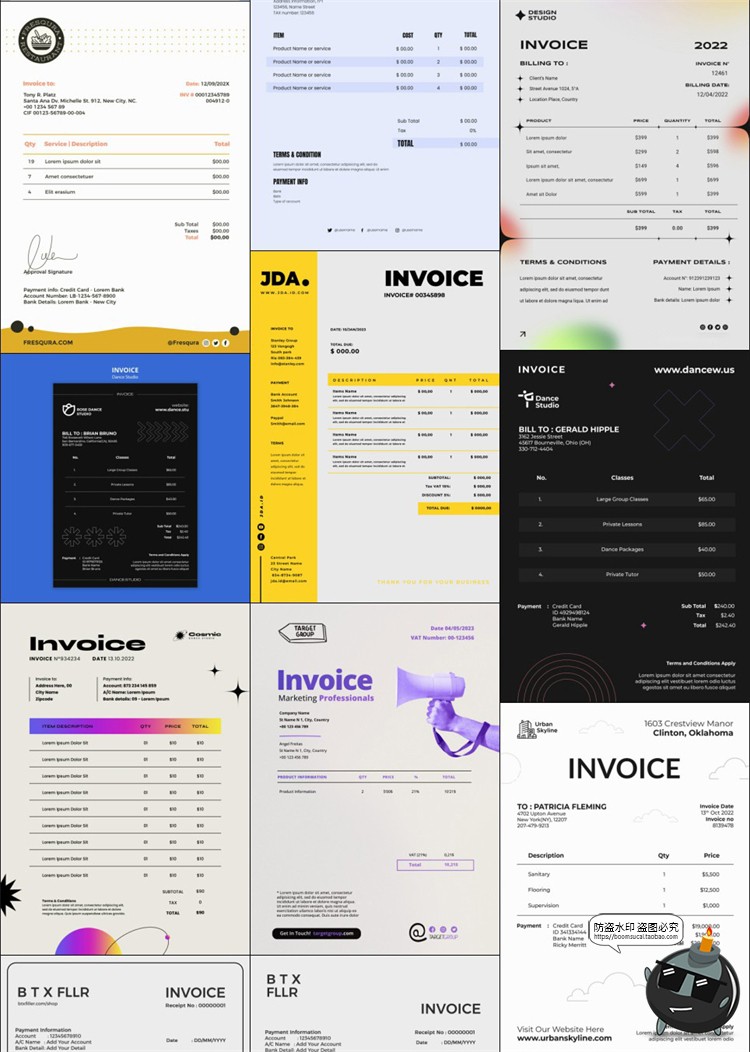图片[7]-价目价格表模板平面排版货物清单单页表单结算单表格PSD模板素材-设计猿