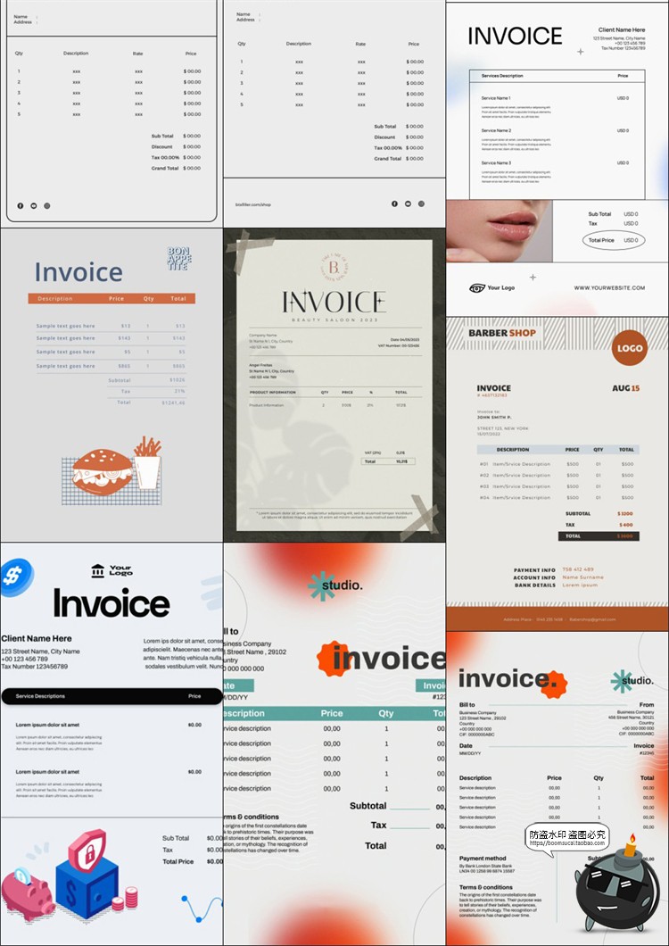 图片[8]-价目价格表模板平面排版货物清单单页表单结算单表格PSD模板素材-设计猿