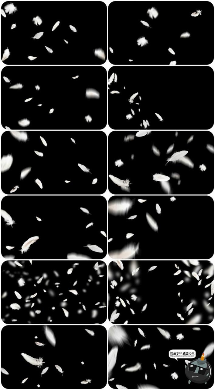 图片[3]-梦幻白色羽毛飘落效果特效照片装饰叠层PNG图片影楼后期合成素材-设计猿