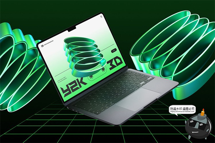 图片[9]-科幻Y2K抽象绿色酸性元素3D立体复古艺术几何图形PNG免抠图片素材-设计猿