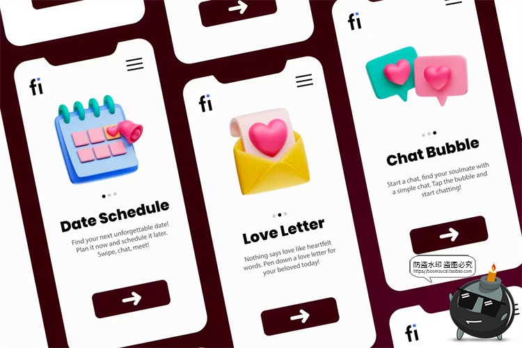 图片[8]-3D情人节爱心情侣礼物恋爱心碎戒指icon图标PNG免抠图片PSD素材-设计猿