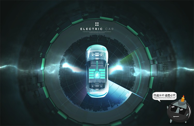 图片[7]-新能源汽车未来科幻自动驾驶智能功能广告海报PSD模板展板PS素材-设计猿
