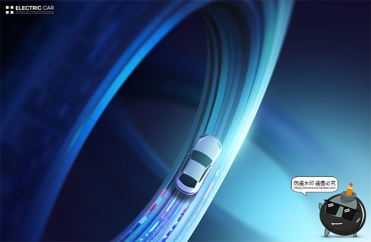 图片[14]-新能源汽车未来科幻自动驾驶智能功能广告海报PSD模板展板PS素材-设计猿