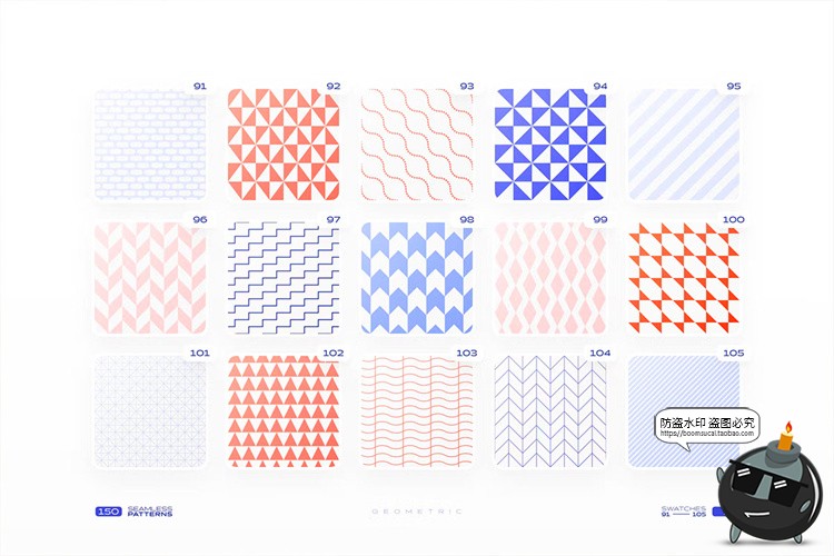 图片[2]-时尚简约抽象几何JPG图形无缝底纹拼接印花AI图案PAT+PNG+PSD素材-设计猿