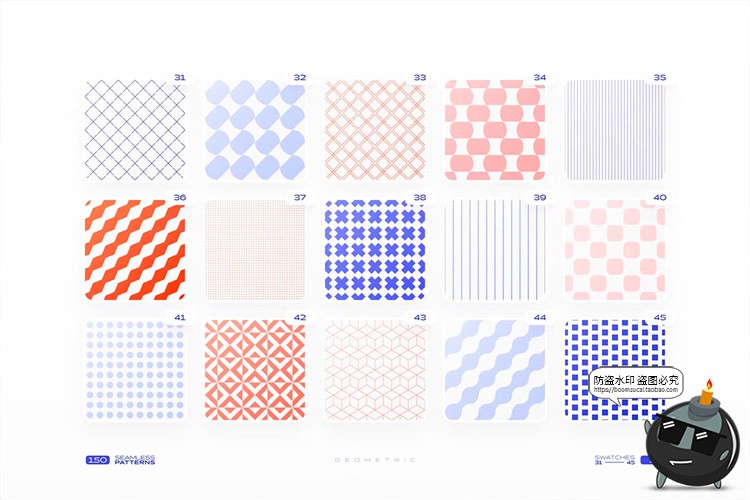 图片[3]-时尚简约抽象几何JPG图形无缝底纹拼接印花AI图案PAT+PNG+PSD素材-设计猿