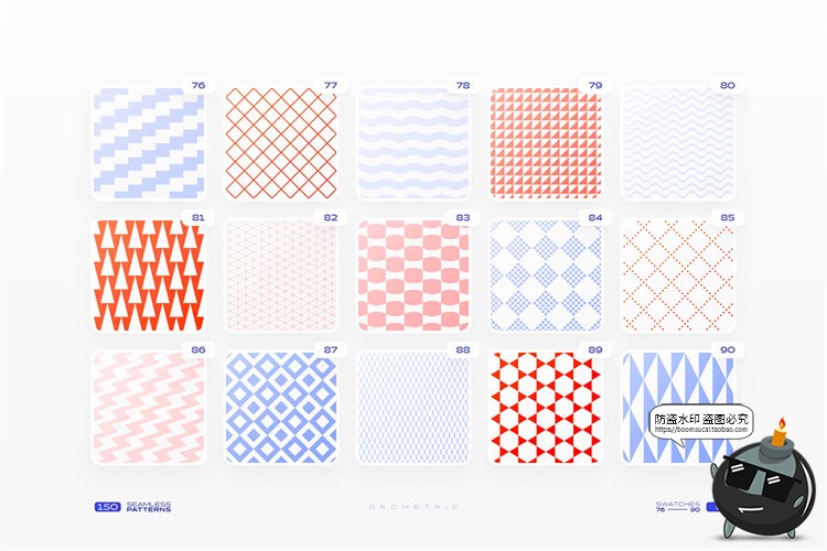 图片[4]-时尚简约抽象几何JPG图形无缝底纹拼接印花AI图案PAT+PNG+PSD素材-设计猿