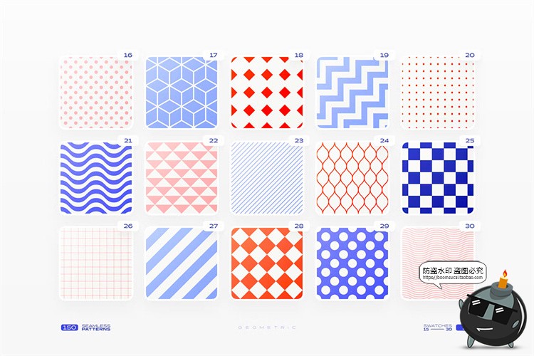 图片[5]-时尚简约抽象几何JPG图形无缝底纹拼接印花AI图案PAT+PNG+PSD素材-设计猿