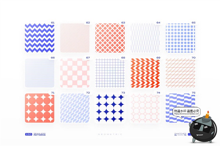 图片[7]-时尚简约抽象几何JPG图形无缝底纹拼接印花AI图案PAT+PNG+PSD素材-设计猿