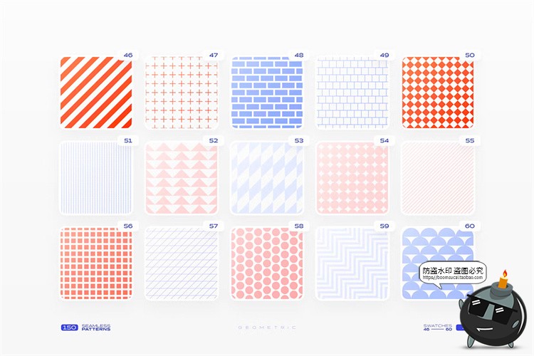 图片[8]-时尚简约抽象几何JPG图形无缝底纹拼接印花AI图案PAT+PNG+PSD素材-设计猿