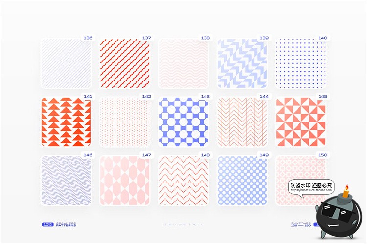 图片[9]-时尚简约抽象几何JPG图形无缝底纹拼接印花AI图案PAT+PNG+PSD素材-设计猿