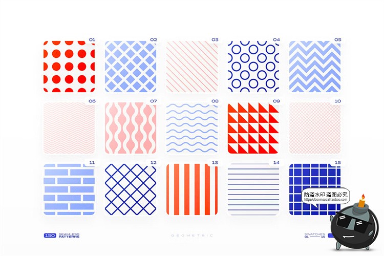 图片[10]-时尚简约抽象几何JPG图形无缝底纹拼接印花AI图案PAT+PNG+PSD素材-设计猿