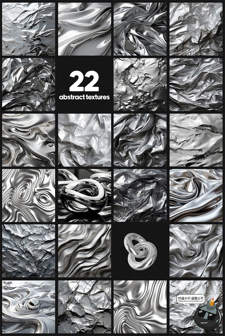 图片[5]-液态机械金属潮流科幻未来镀铬抽象智能创意艺术png免抠图片素材-设计猿