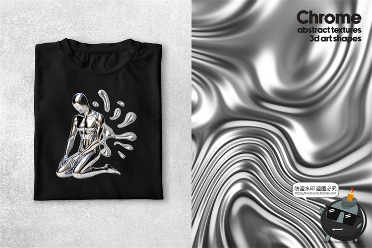 图片[10]-液态机械金属潮流科幻未来镀铬抽象智能创意艺术png免抠图片素材-设计猿