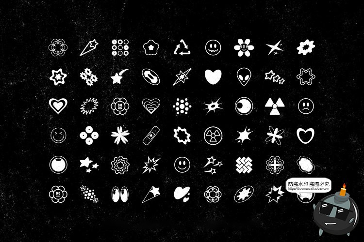 图片[1]-潮流Y2K千禧潮牌神秘抽象艺术几何图形图标Ai矢量PNG免抠SVG素材-设计猿