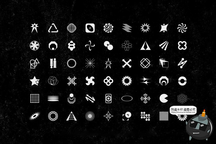 图片[2]-潮流Y2K千禧潮牌神秘抽象艺术几何图形图标Ai矢量PNG免抠SVG素材-设计猿