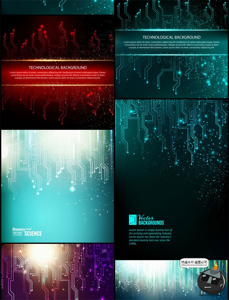 图片[5]-蓝色AI科技芯片电路板线路图线条人工智能海报背景插画AI矢量素材-设计猿