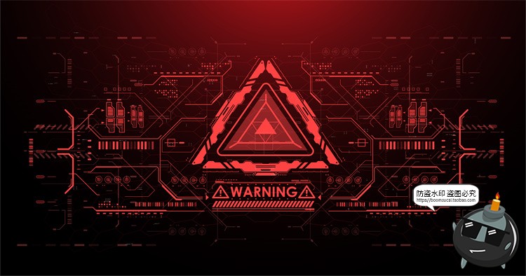 图片[9]-危险警告信号HUD红色科技边框提醒弹窗元素交互界面矢量图AI素材-设计猿
