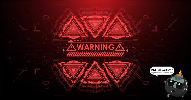 图片[11]-危险警告信号HUD红色科技边框提醒弹窗元素交互界面矢量图AI素材-设计猿