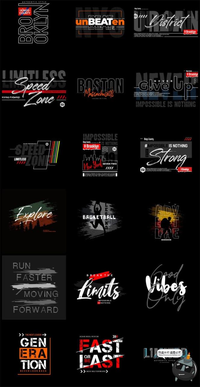 图片[3]-经典美式复古字母数字潮流服饰T恤卫衣印花装饰图案AI矢量图素材-设计猿