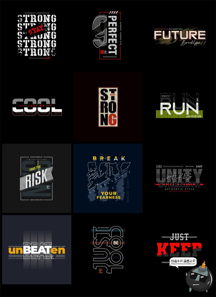 图片[4]-经典美式复古字母数字潮流服饰T恤卫衣印花装饰图案AI矢量图素材-设计猿