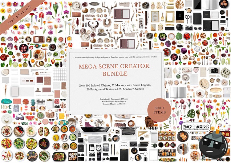 图片[1]-场景vi创作剪切拼贴桌面办公装饰元素png免抠图PSD模板素材合集包-设计猿