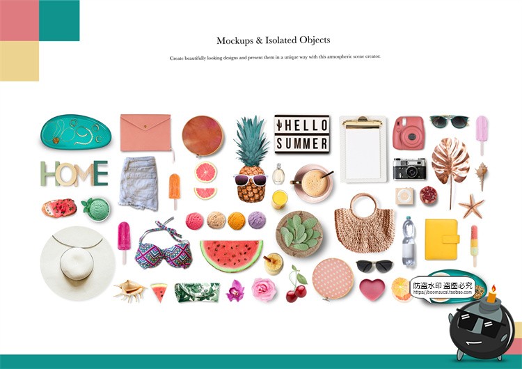 图片[7]-场景vi创作剪切拼贴桌面办公装饰元素png免抠图PSD模板素材合集包-设计猿