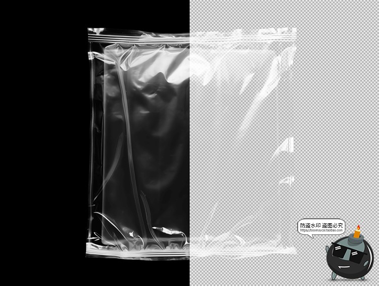 图片[4]-真实质感褶皱透明薄膜塑料袋保鲜膜包装袋PNG免抠叠加合成图素材-设计猿