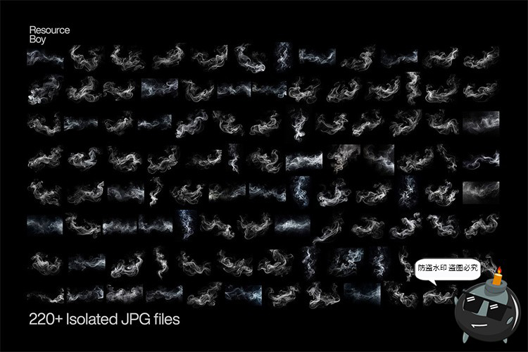 图片[2]-高清抽象艺术黑白单色烟雾云雾烟尘雾气背景底纹JPG图片后期素材-设计猿