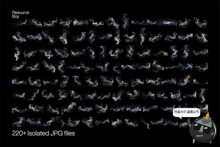 图片[3]-高清抽象艺术黑白单色烟雾云雾烟尘雾气背景底纹JPG图片后期素材-设计猿