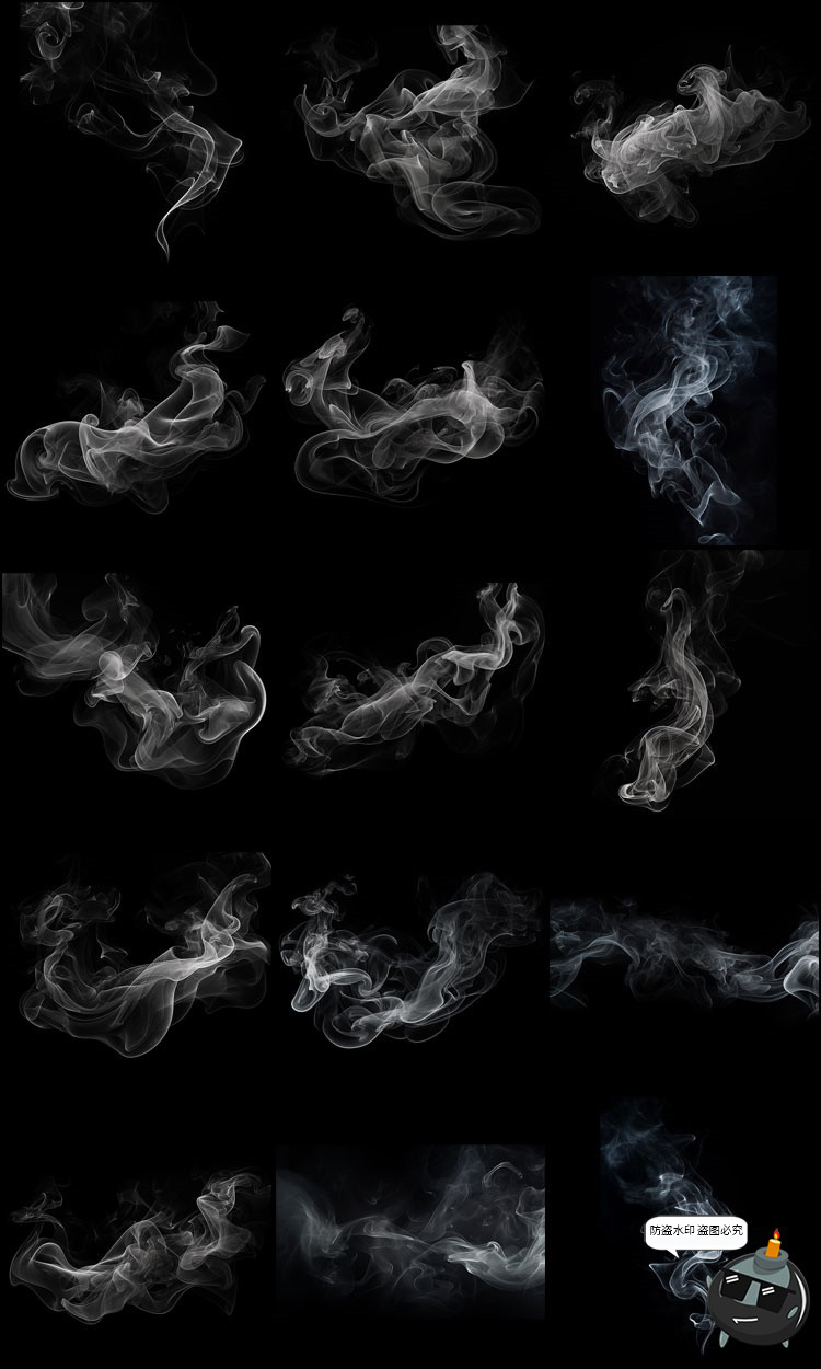 图片[7]-高清抽象艺术黑白单色烟雾云雾烟尘雾气背景底纹JPG图片后期素材-设计猿