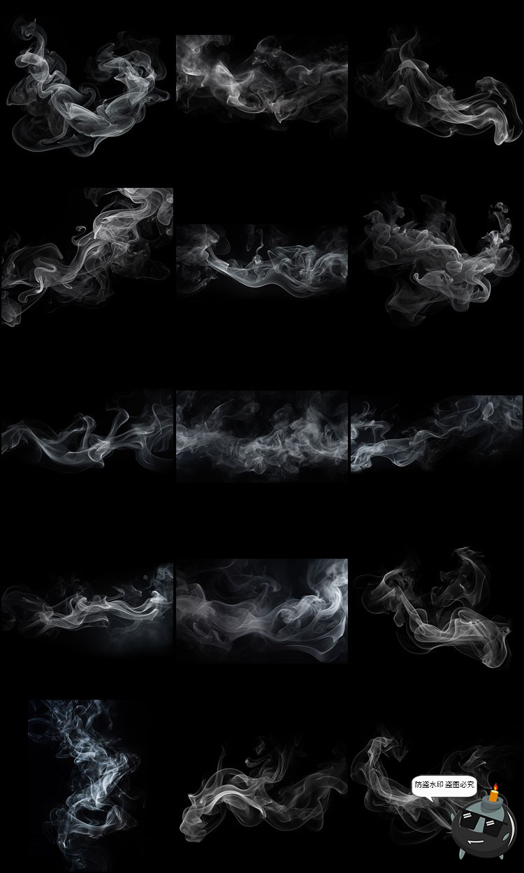 图片[8]-高清抽象艺术黑白单色烟雾云雾烟尘雾气背景底纹JPG图片后期素材-设计猿