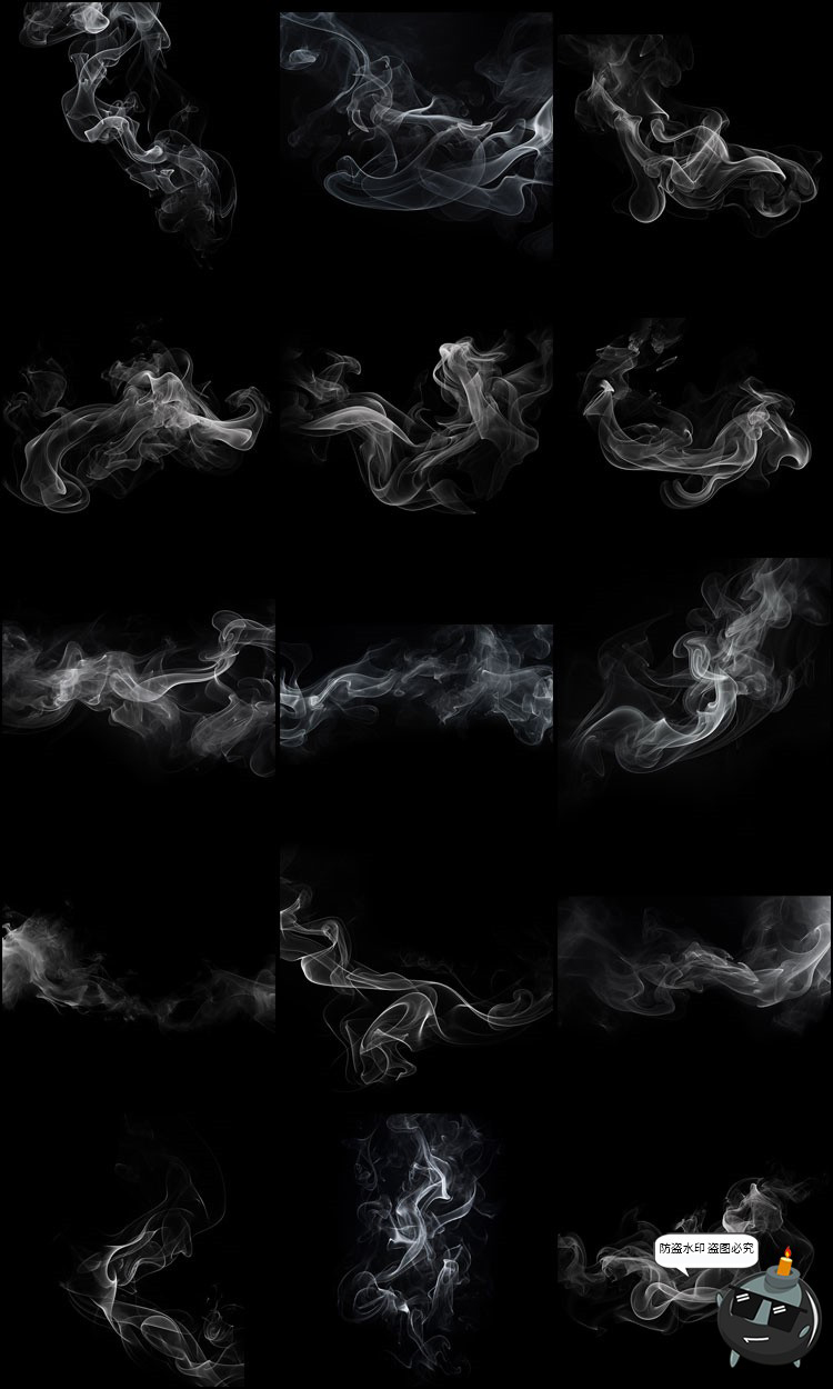 图片[10]-高清抽象艺术黑白单色烟雾云雾烟尘雾气背景底纹JPG图片后期素材-设计猿