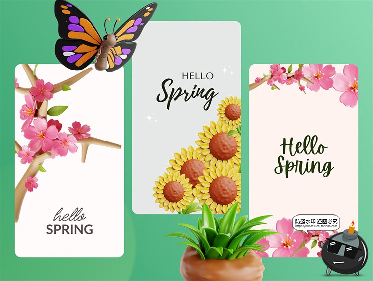 图片[6]-趣味卡通春天春季春游元素3D icon图标png免抠图片OBJ+blend素材-设计猿