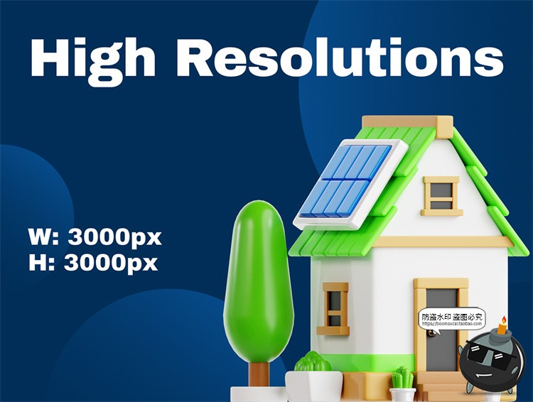 图片[3]-房地产房屋建筑营销演示3D图标icon标志png免抠obj图片blend素材-设计猿