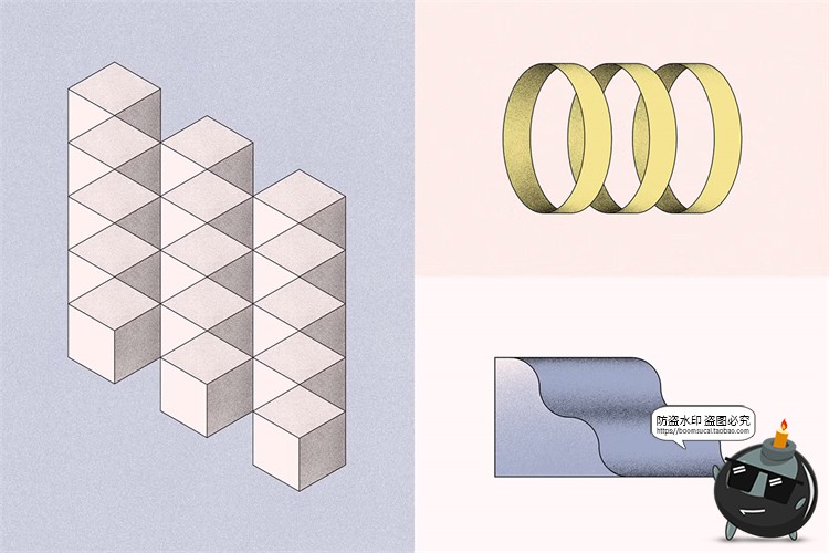 图片[4]-半调复古潮流时尚抽象线条噪点颗粒艺术几何图形png免抠图片素材-设计猿