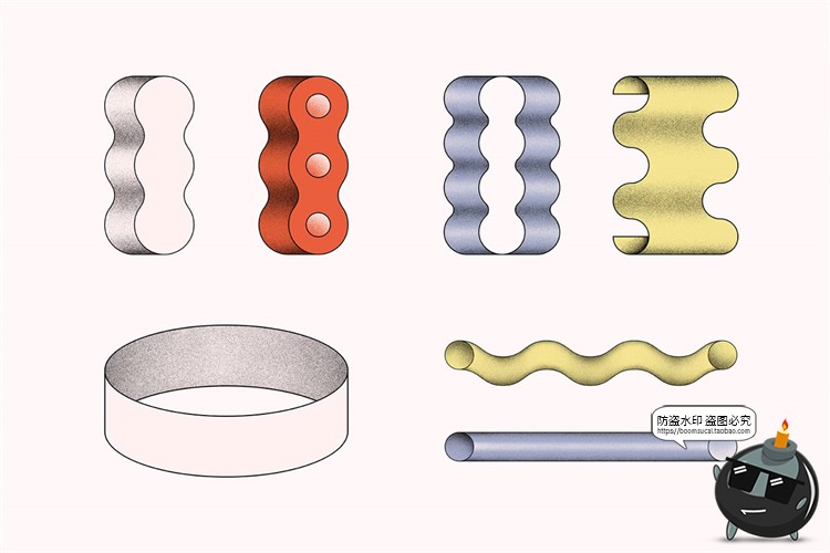 图片[7]-半调复古潮流时尚抽象线条噪点颗粒艺术几何图形png免抠图片素材-设计猿
