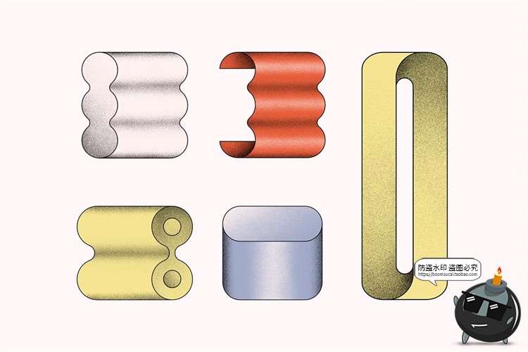 图片[11]-半调复古潮流时尚抽象线条噪点颗粒艺术几何图形png免抠图片素材-设计猿