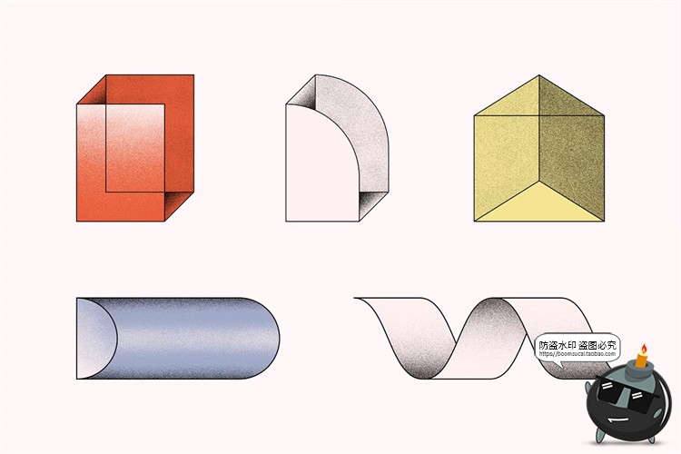 图片[14]-半调复古潮流时尚抽象线条噪点颗粒艺术几何图形png免抠图片素材-设计猿