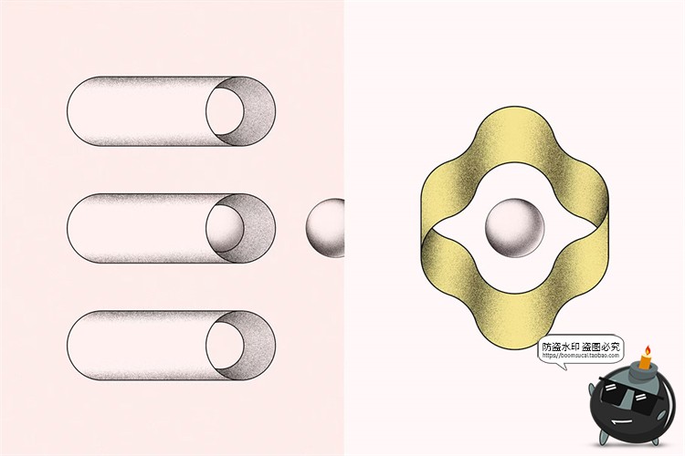 图片[15]-半调复古潮流时尚抽象线条噪点颗粒艺术几何图形png免抠图片素材-设计猿