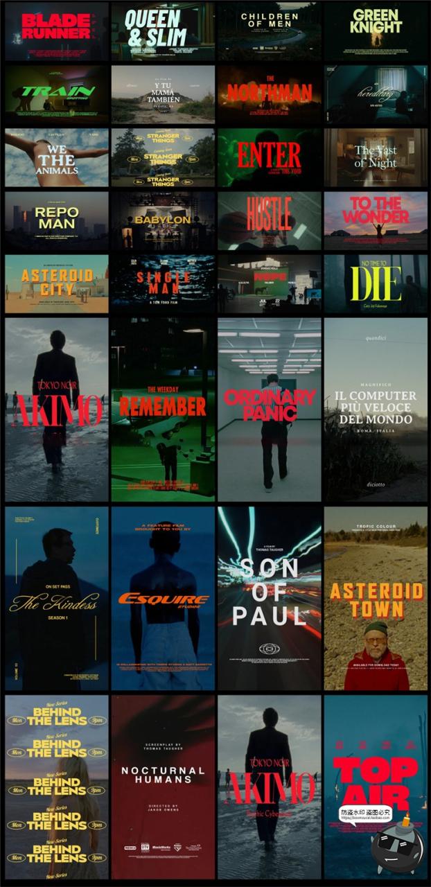 图片[1]-电影美学封面标题大字文字排版横版竖版海报文案排列PSD模板素材-设计猿
