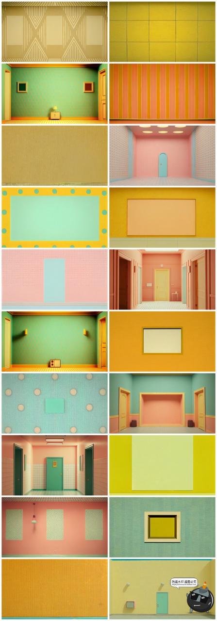 图片[3]-复古极简艺术电影室内墙纸客厅家居场景温暖色调背景JPG图片素材-设计猿