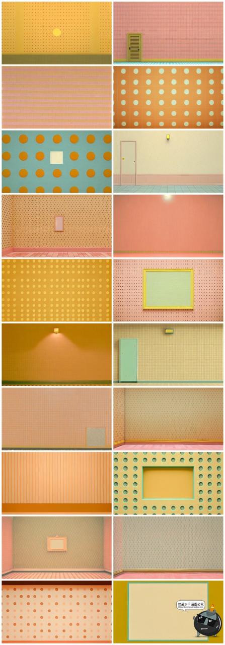 图片[5]-复古极简艺术电影室内墙纸客厅家居场景温暖色调背景JPG图片素材-设计猿