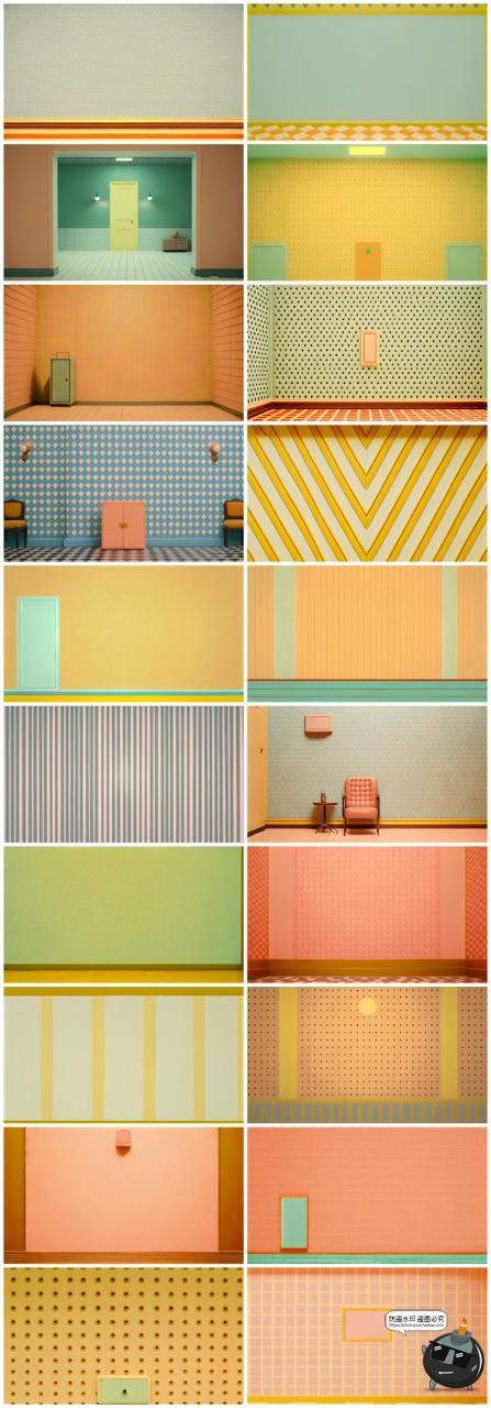 图片[6]-复古极简艺术电影室内墙纸客厅家居场景温暖色调背景JPG图片素材-设计猿