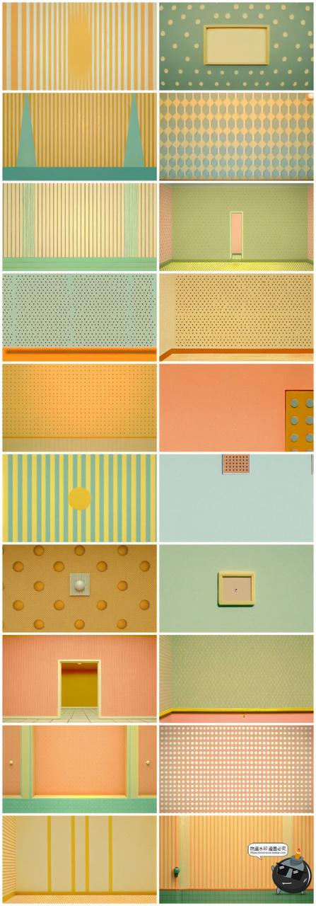 图片[7]-复古极简艺术电影室内墙纸客厅家居场景温暖色调背景JPG图片素材-设计猿