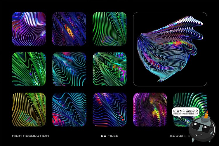 图片[4]-科幻未来金属光泽扭曲条纹渐变镭射科技背景底纹高清JPG图片素材-设计猿